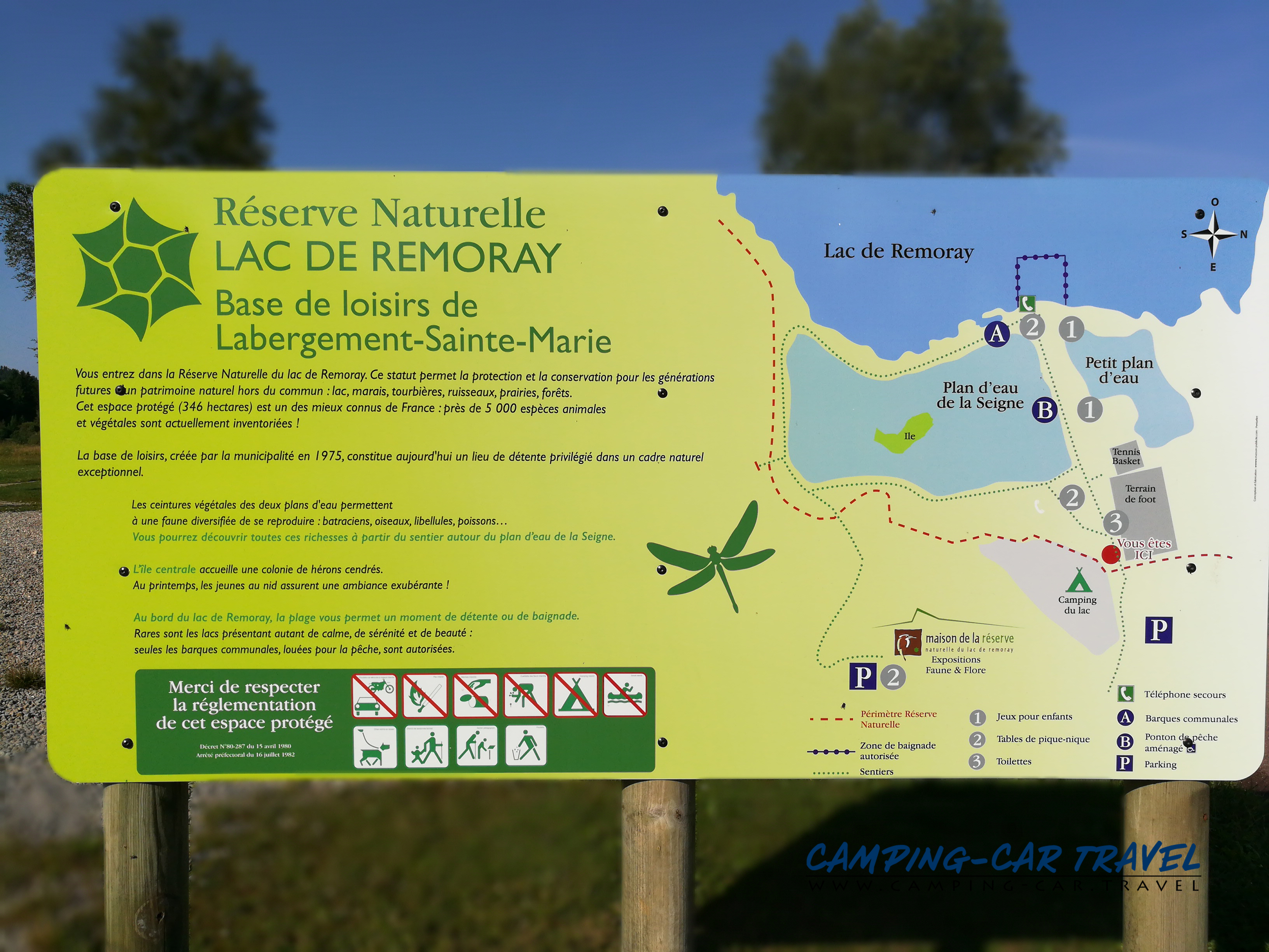 aire services camping car Labergement-Sainte-Marie Lac de Remoray Doubs