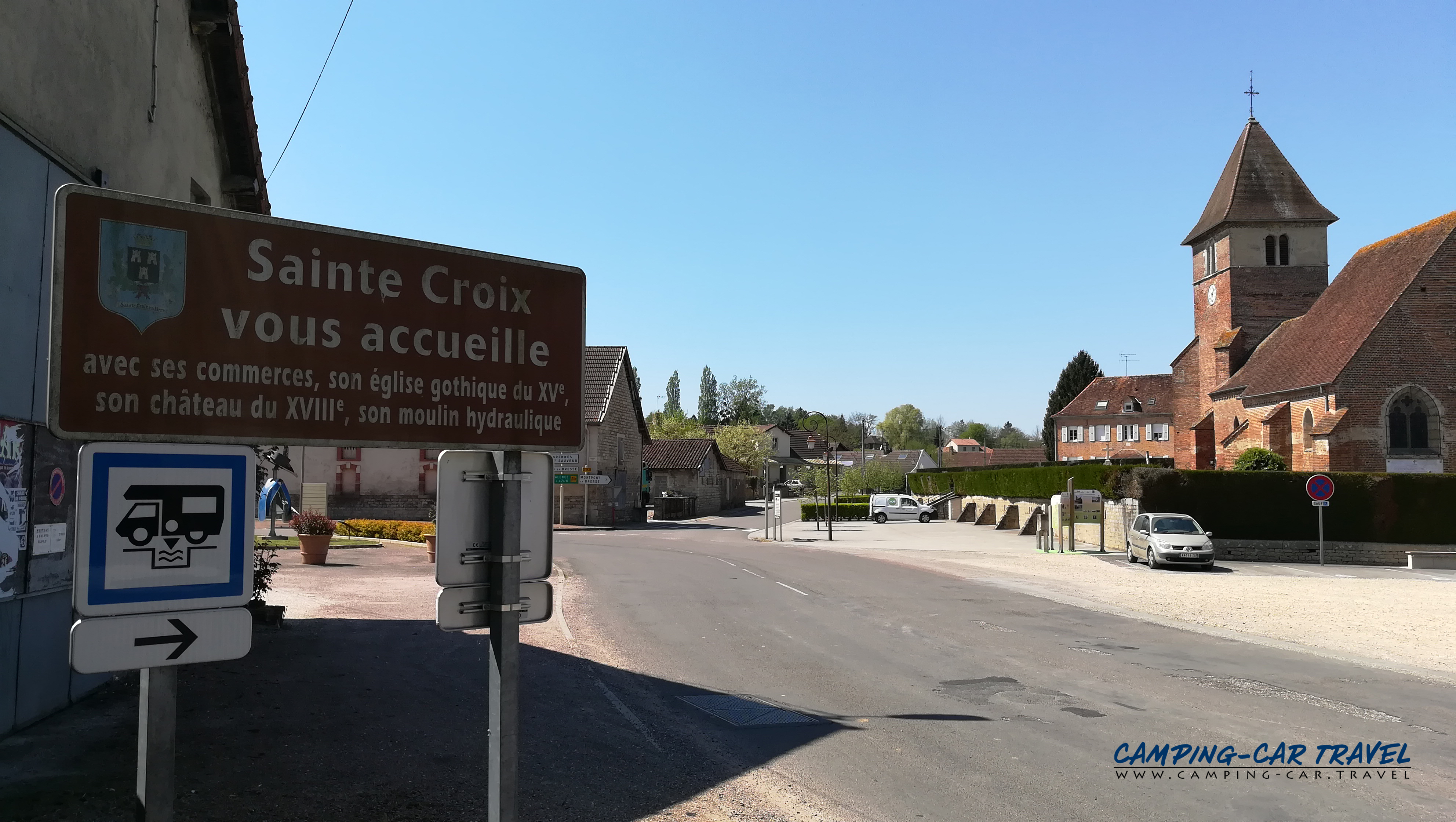 aire services camping car Sainte-Croix-en-Bresse Saône-et-Loire