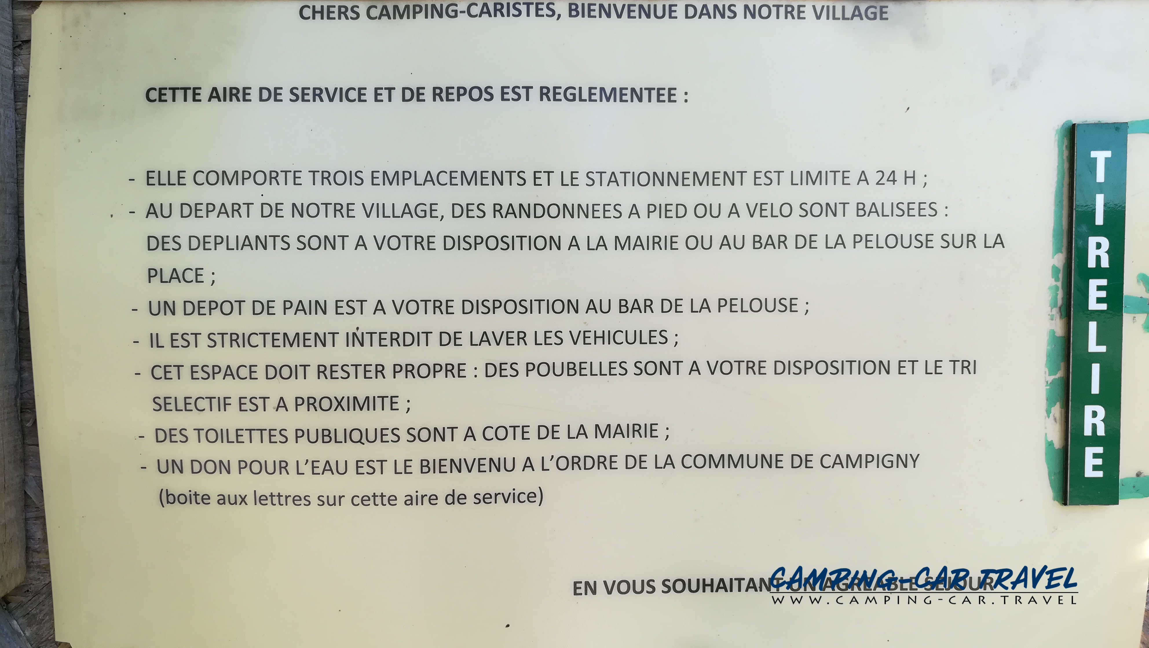 aire services camping car Campigny Eure Normandie