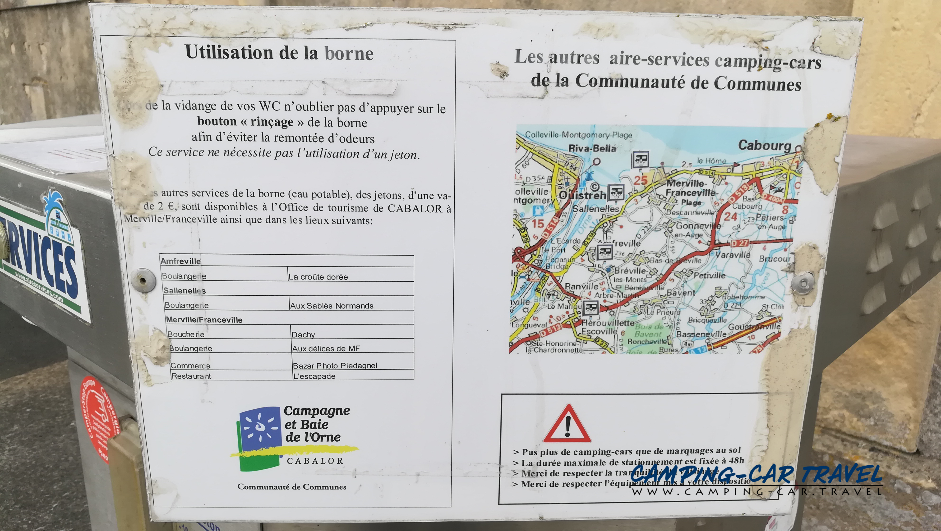 aire services camping car Sallenelles Calvados Normandie