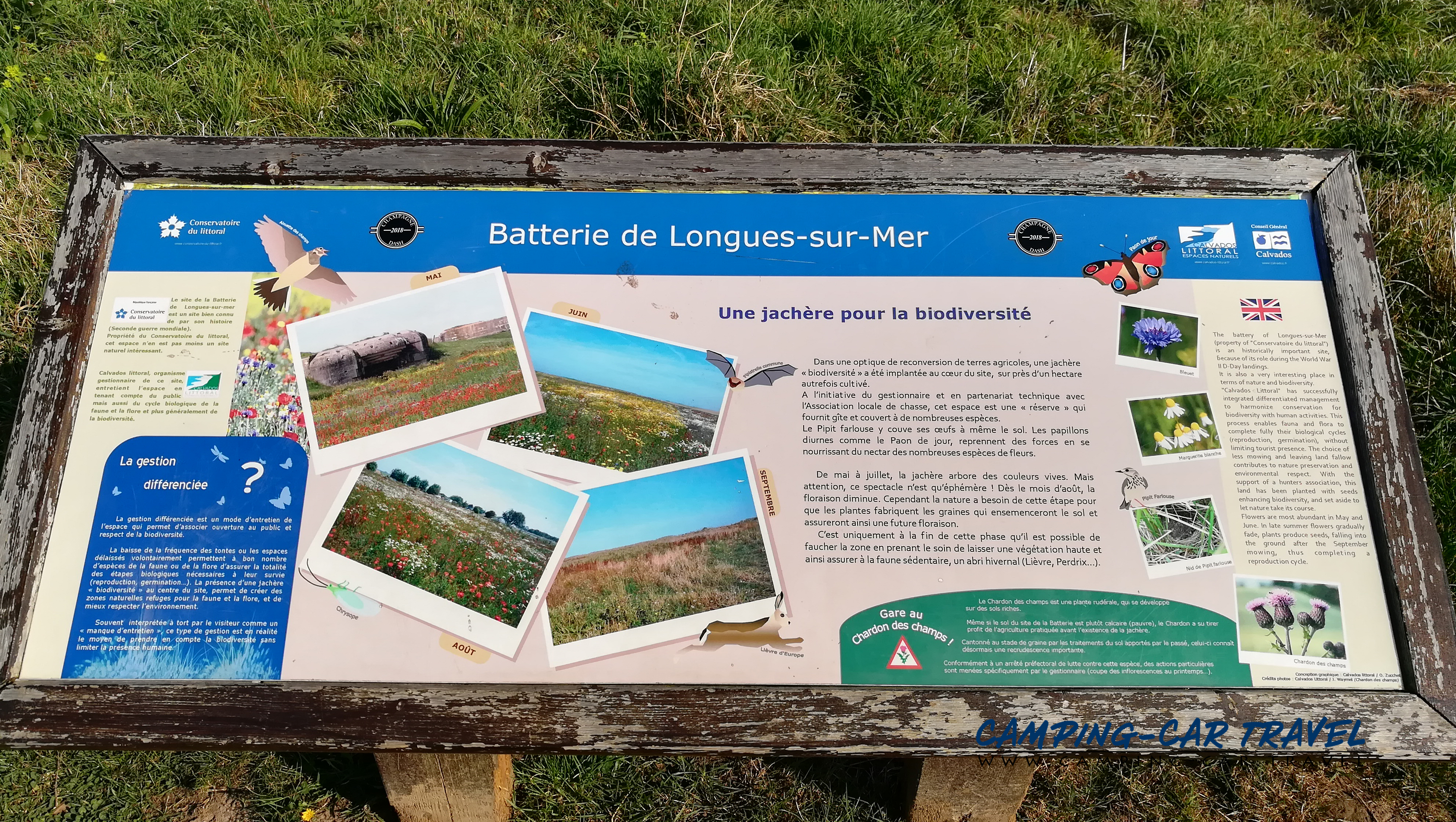 aire stationnement camping cars Longues-sur-Mer Calvados Normandie