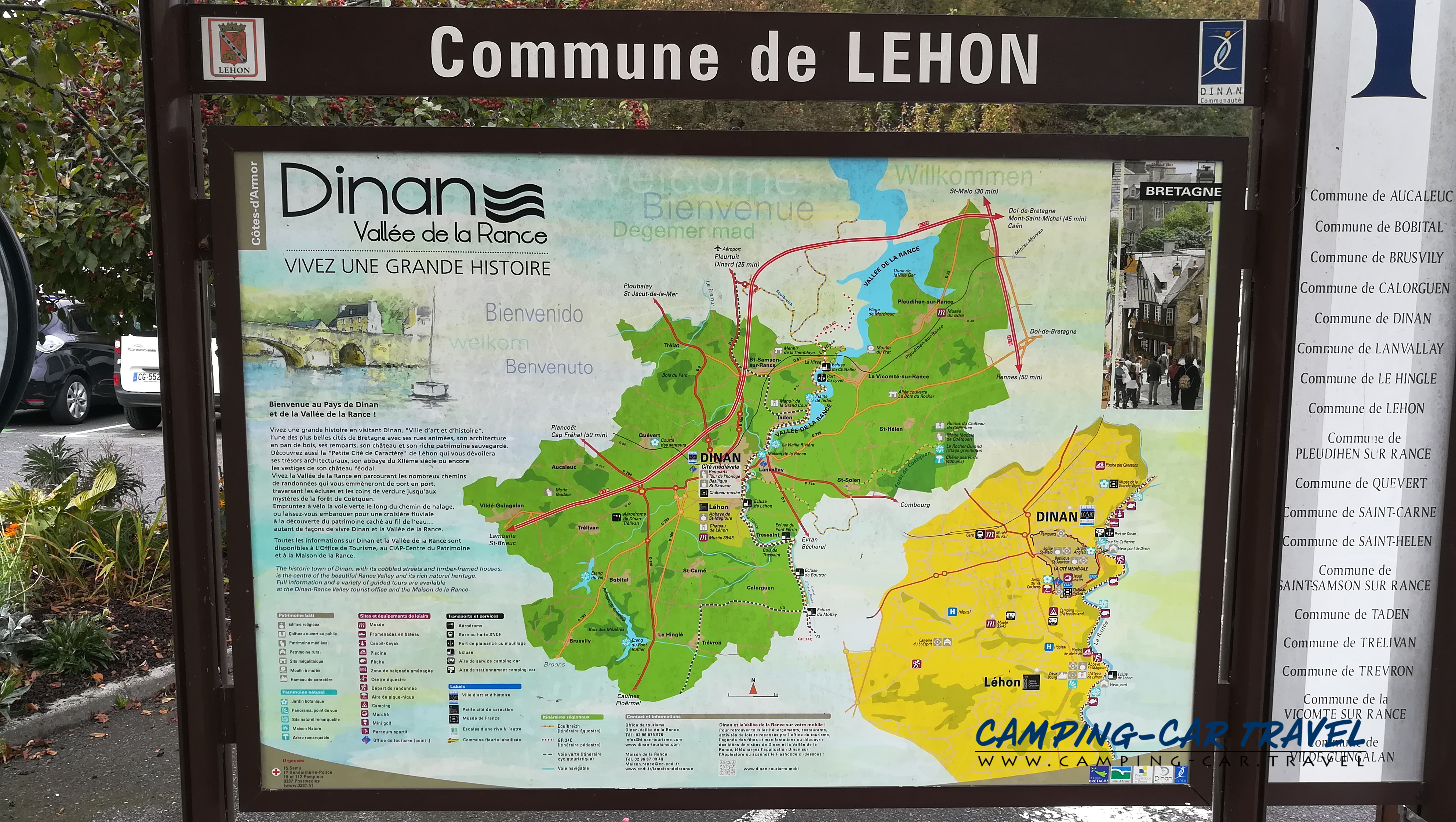 aire services camping car Léhon Dinan Côte-d'Armor Bretagne