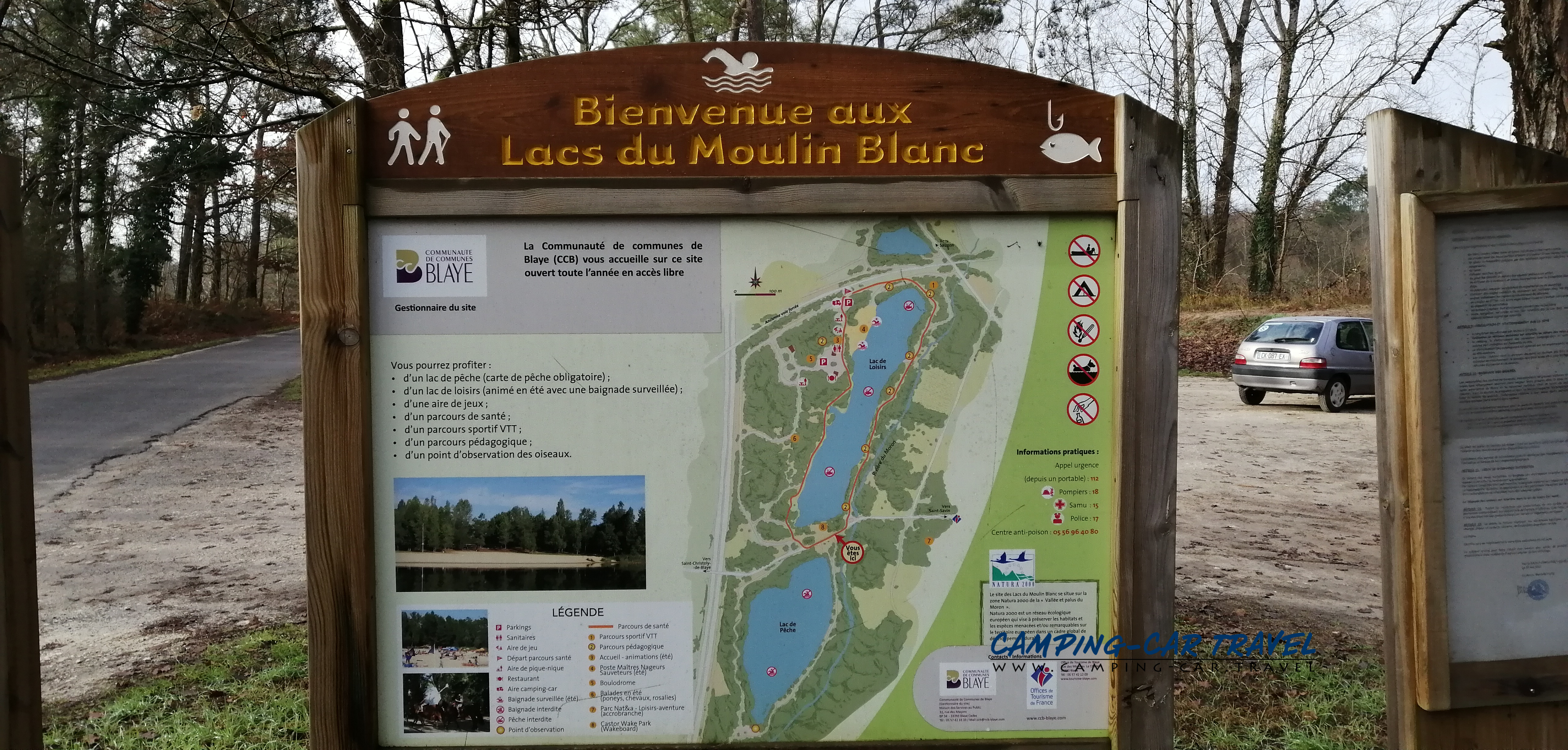 aire services camping car Saint-Cristoly-de-Blaye Gironde Lacs du Moulin Blanc