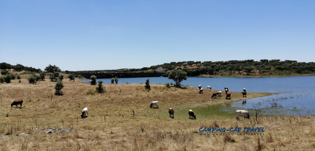 stationnement camping car gratuit barragem de monte novo portugal