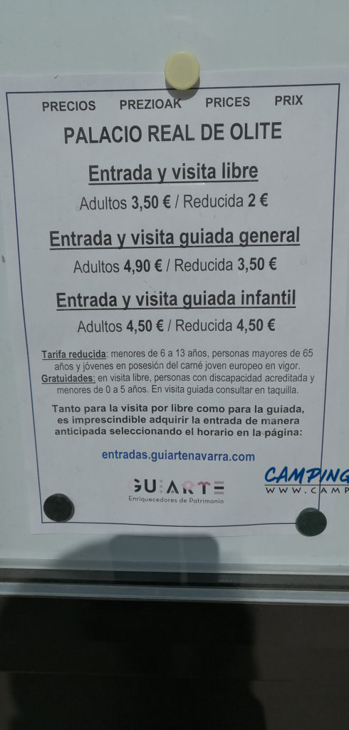 aire services camping cars Olite Navarre Espagne