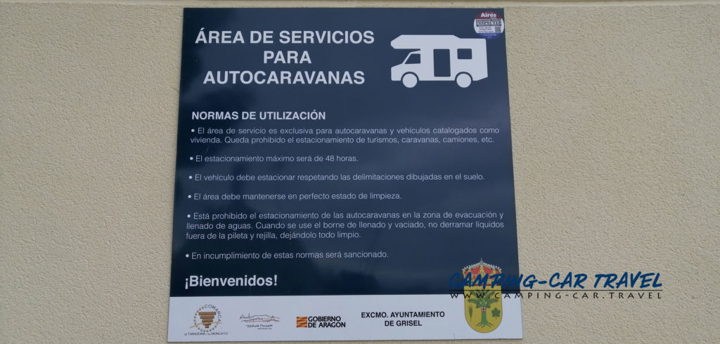 aire de services camping-cars Grisel Aragon Espagne