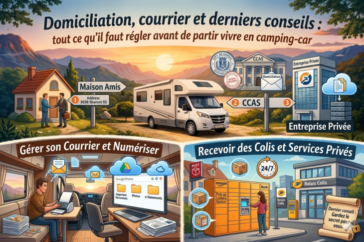 Domiciliation, réception du courrier et des colis en camping-car