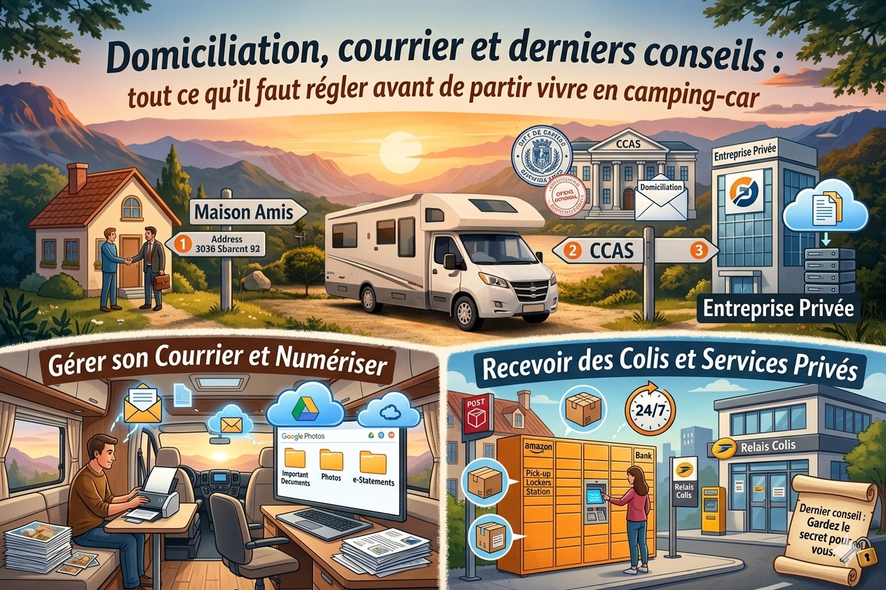 Domiciliation, réception du courrier et des colis en camping-car